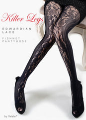 Killer Legs® Pantimedias de Red De Encaje Eduardiano Mod.098